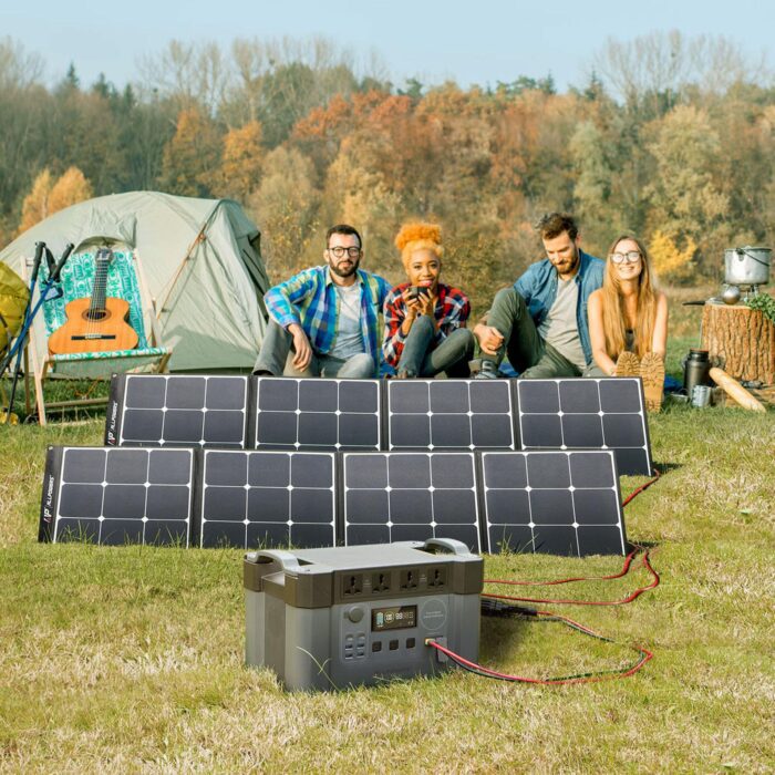 Portable-Generator-110-220V-Power-Station-2000W-700W-Emergency-Power-Supply-With-200W-Monocrystalline-Solar-Panels-1.jpg 2000W AllPowers with 200W Monocrystalline Panels - Image 2