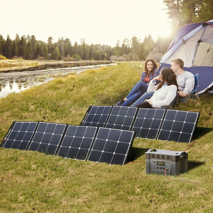 Portable-Generator-110-220V-Power-Station-2000W-700W-Emergency-Power-Supply-With-200W-Monocrystalline-Solar-Panels-2.jpg 2000W AllPowers with 200W Monocrystalline Panels - Image 3