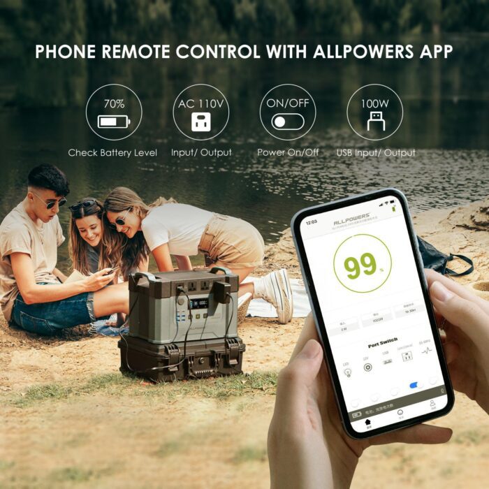 Portable-Generator-110-220V-Power-Station-2000W-700W-Emergency-Power-Supply-With-200W-Monocrystalline-Solar-Panels-5.jpg 2000W AllPowers with 200W Monocrystalline Panels - Image 6