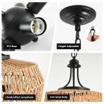 Boho Jute Rope Pendant Light